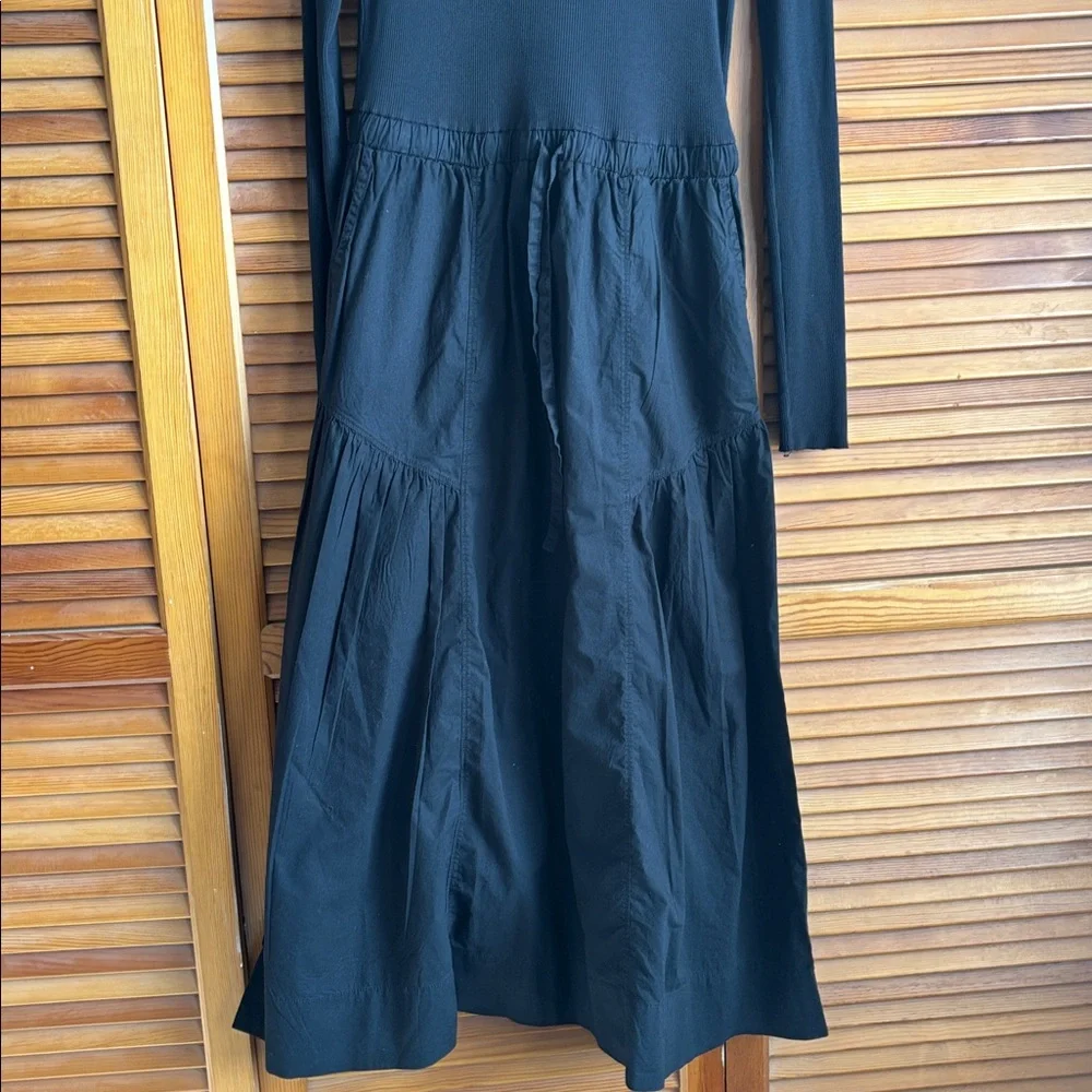 NATION LTD
WRENLEY COMBO LONG SLEEVE MIDI DRESS - JET BLACK SIZE S - Picture 4 of 13